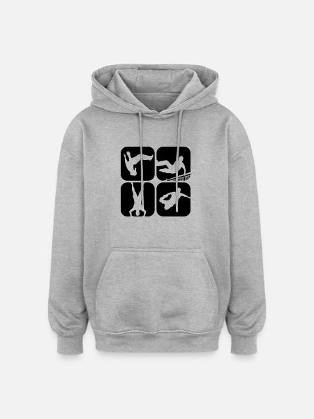 free running - Oversized Unisex Hoodie - heather grey