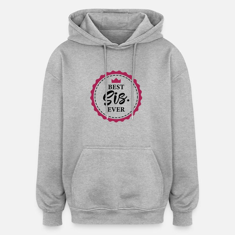 Schwester - Oversized Unisex Hoodie - Grau meliert