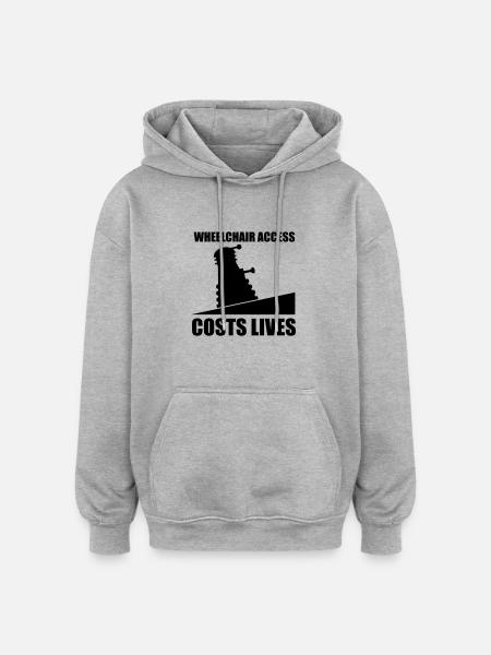 rollstuhlfahrer - Oversized Unisex Hoodie - Grau meliert