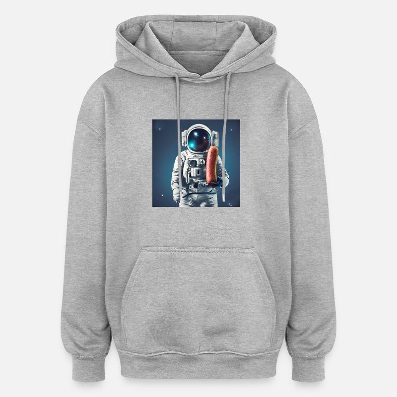 Astronaute saucisse - Sweat à capuche oversize unisexe - gris chiné
