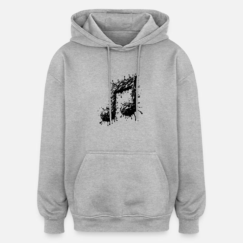 Partition de musique fluide et fluide - Sweat à capuche oversize unisexe - gris chiné