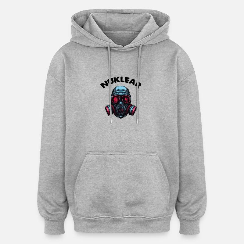 Gassmaske - Oversized unisex-hettegenser - gråmelert