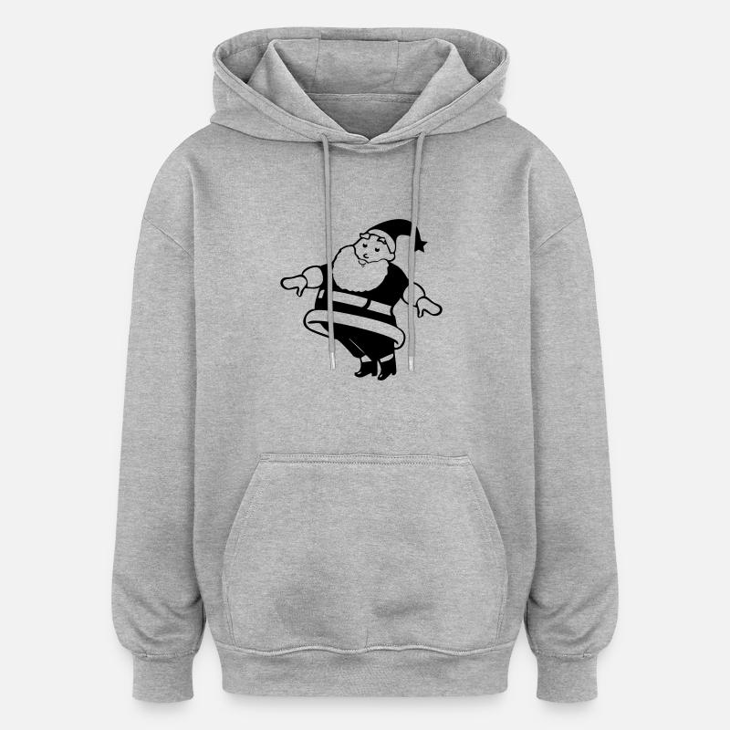 Weihnachtsmann Comic - Oversized Unisex Hoodie - Grau meliert