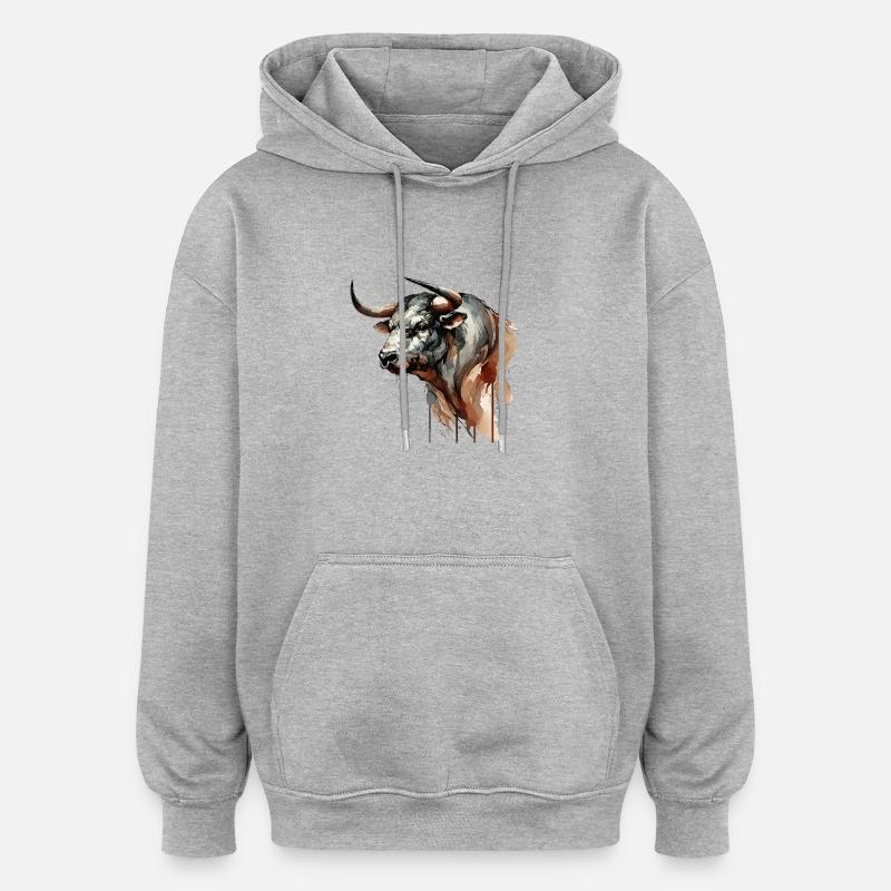 bull - Oversized Unisex Hoodie - heather grey