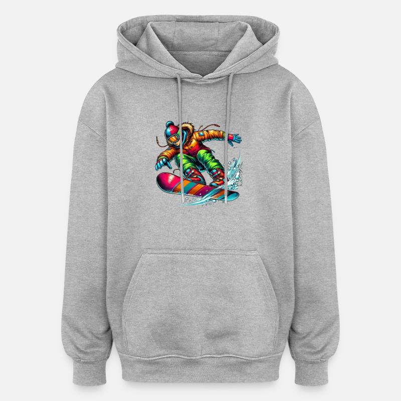 Snowboarders - Sweat à capuche oversize unisexe - gris chiné