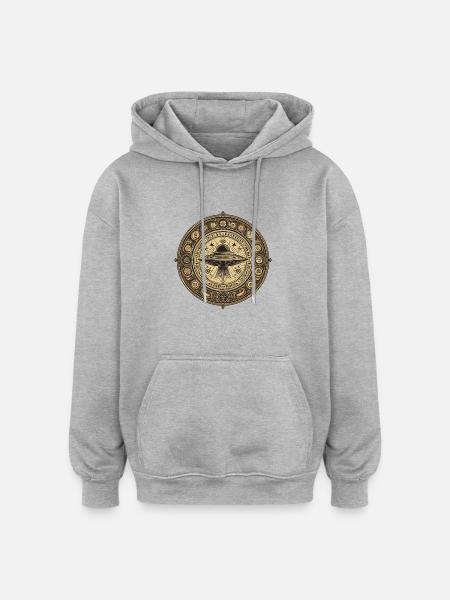 Pre-astronautics UFO Logo - Oversized Unisex Hoodie - heather grey