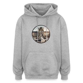 Louvre museum Paris - Oversized Unisex Hoodie - heather grey - Front - Noah (186cm)