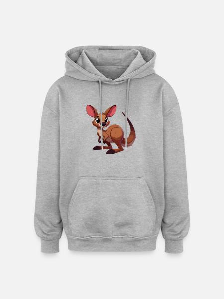 Kangaroo Joey - Oversized Unisex Hoodie - heather grey