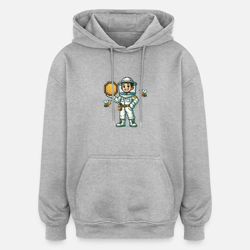 Abeilles apicultrices - Sweat à capuche oversize unisexe - gris chiné