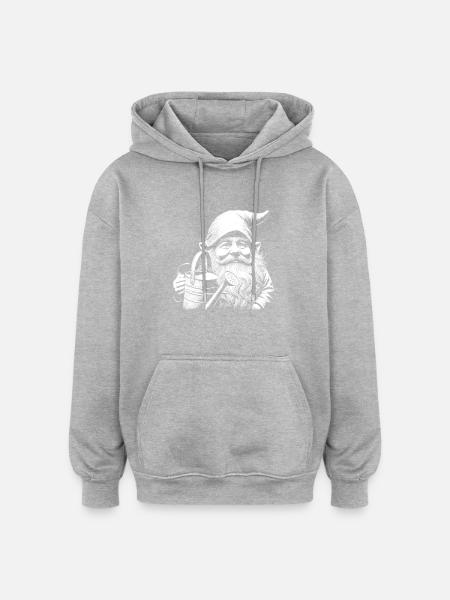 Nain de jardin - Sweat à capuche oversize unisexe - gris chiné