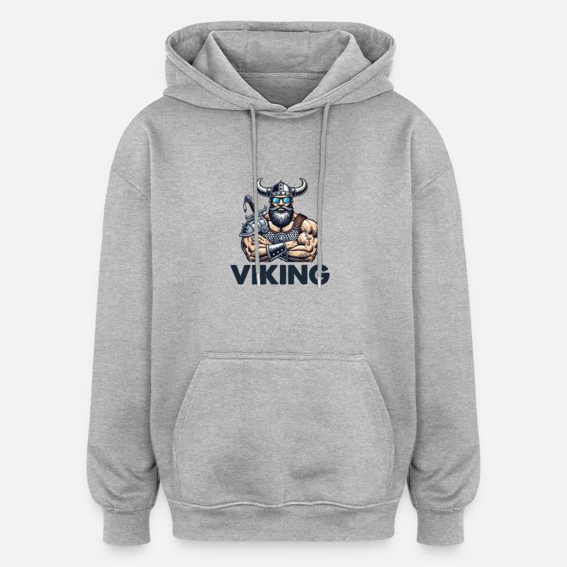 wikinger sonnenbrille 1 - Oversized Unisex Hoodie - Grau meliert