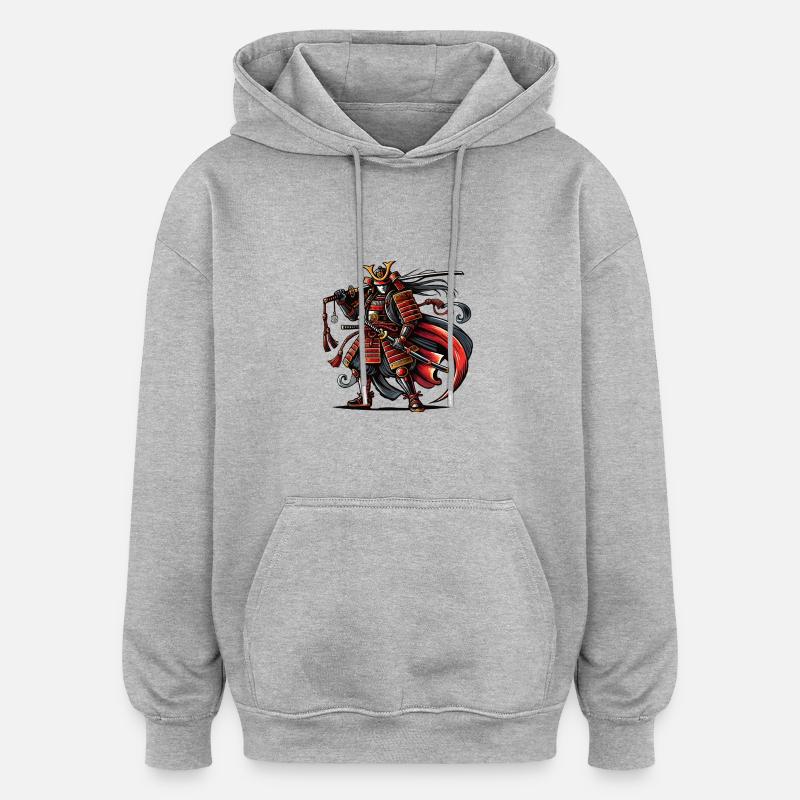 Samurai Comic - Oversized Unisex Hoodie - heather grey