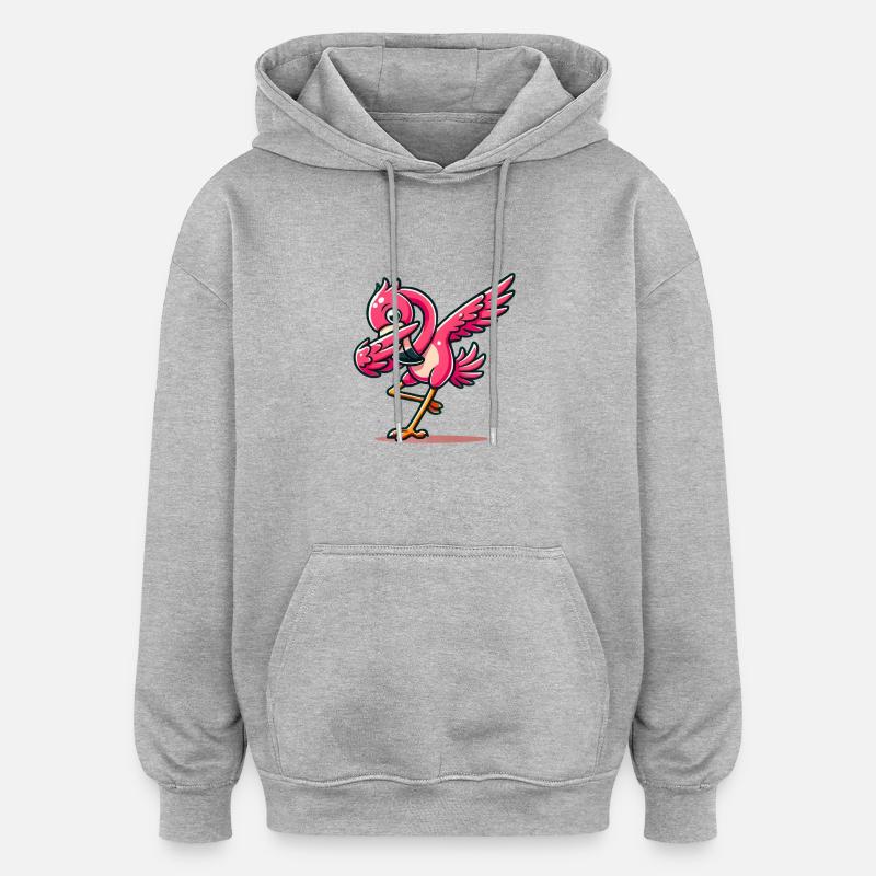 Flamingo Comic - Oversized Unisex Hoodie - heather grey