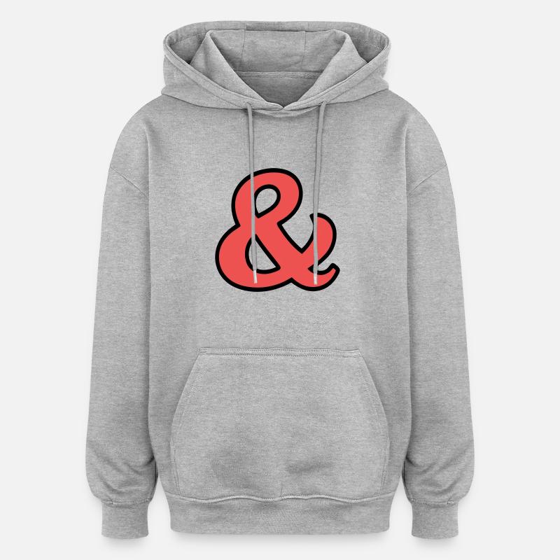 Et des panneaux - Sweat à capuche oversize unisexe - gris chiné