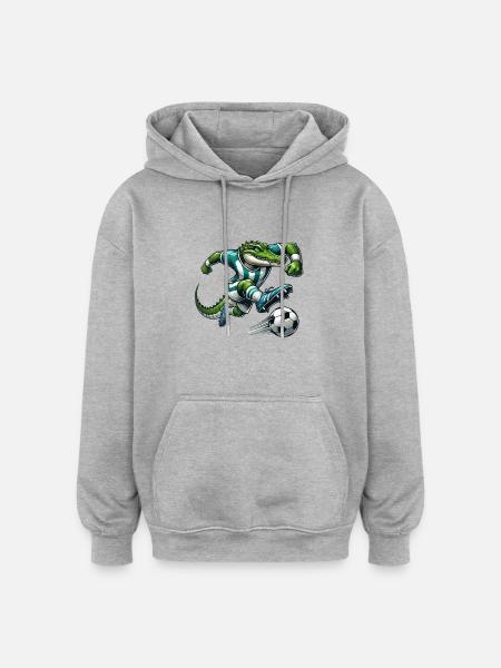Crocodile Soccer - Oversized Unisex Hoodie - heather grey