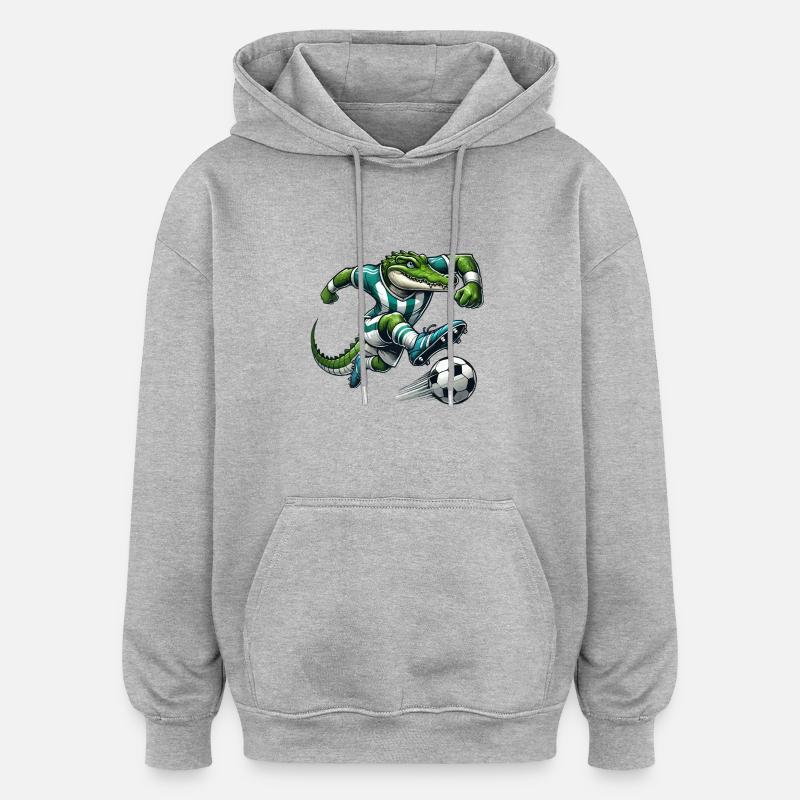 Crocodile Soccer - Sweat à capuche oversize unisexe - gris chiné