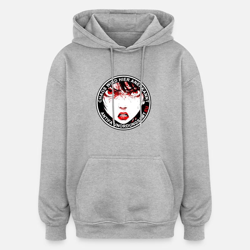 Bureau des troubles antifa - Sweat à capuche oversize unisexe - gris chiné