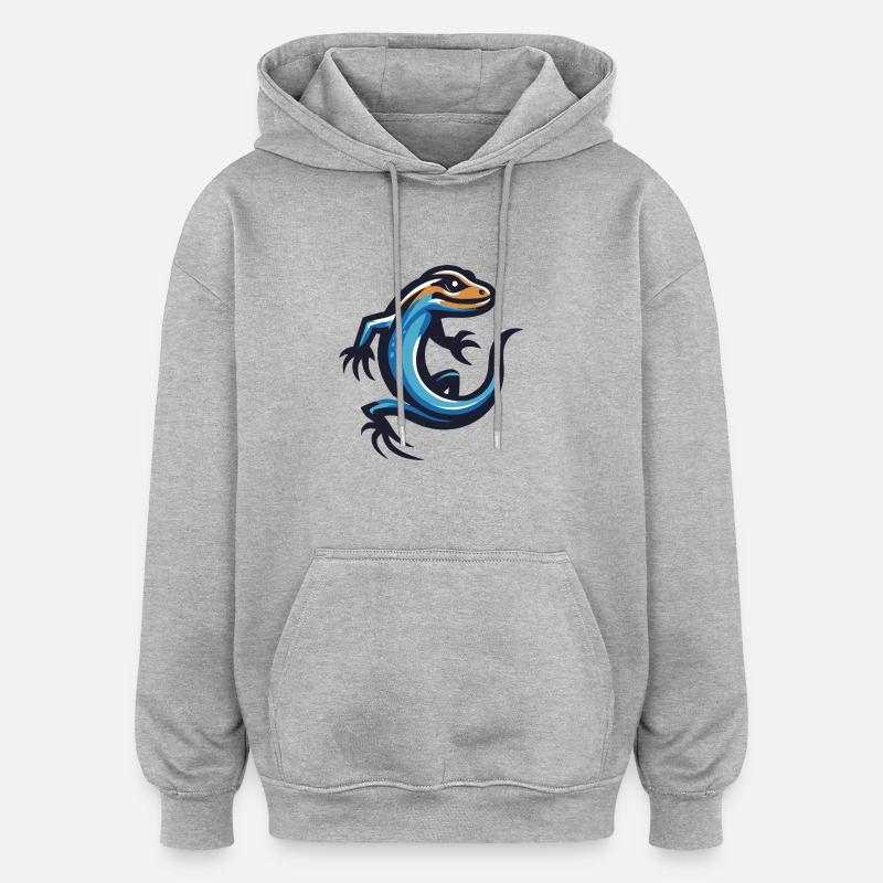 Eidechse mit Klaue - Oversized Unisex Hoodie - Grau meliert
