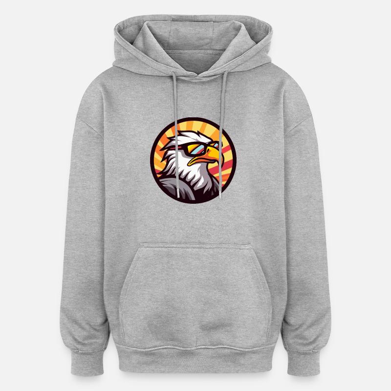 Adler Comic Cool - Oversized Unisex Hoodie - Grau meliert