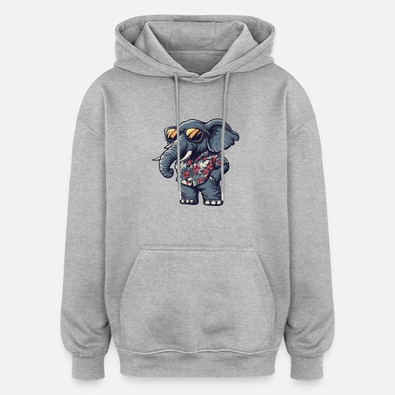 Mammut Comic Urlaub - Oversized Unisex Hoodie - Grau meliert