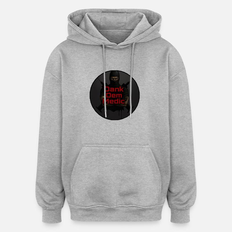 Dank Dem Medic - Oversized Unisex Hoodie - Grau meliert