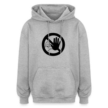 STOP - Oversized Unisex Hoodie - heather grey - Front - Noah (186cm)