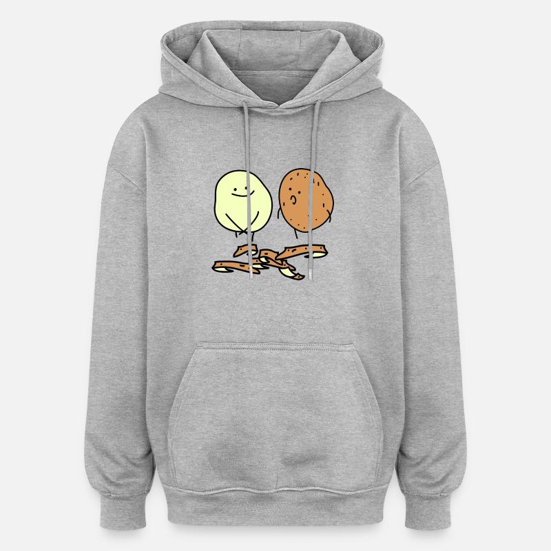 FKK (b) - Sweat à capuche oversize unisexe - gris chiné