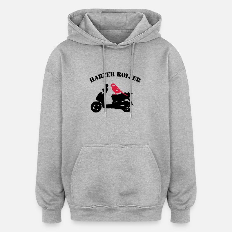 Rouleau Harzer - Sweat à capuche oversize unisexe - gris chiné