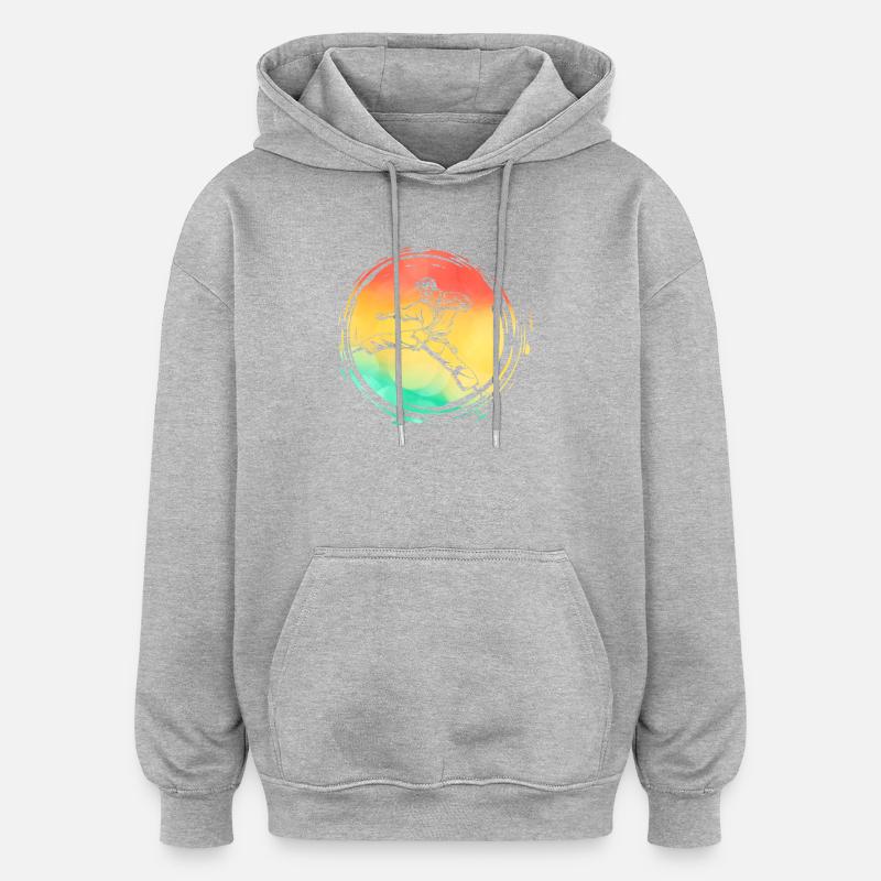Karaté - Sweat à capuche oversize unisexe - gris chiné