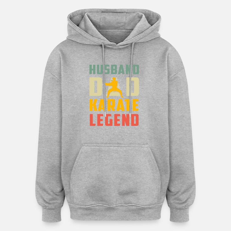 Ehemann Papa Karate Legende - Oversized Unisex Hoodie - Grau meliert
