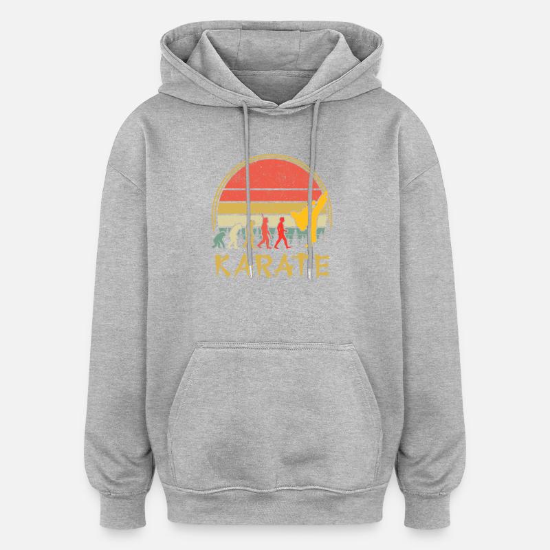 Karaté - Sweat à capuche oversize unisexe - gris chiné