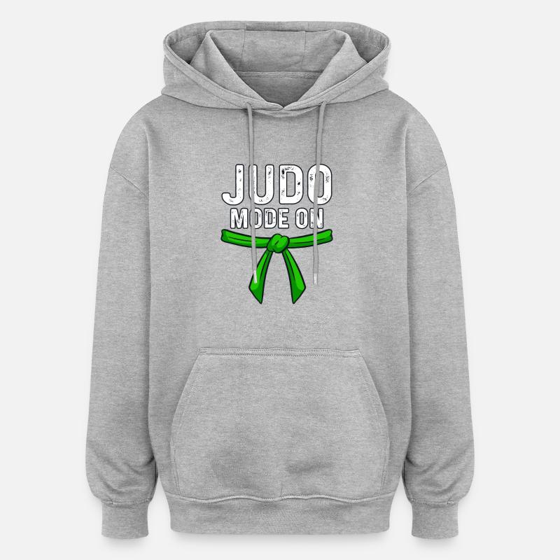 Mode Judo activé - Sweat à capuche oversize unisexe - gris chiné