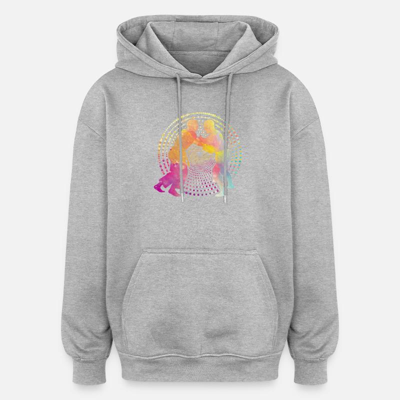 Judo - Sweat à capuche oversize unisexe - gris chiné