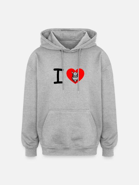 Wikinger Bekleidung - Oversized Unisex Hoodie - Grau meliert