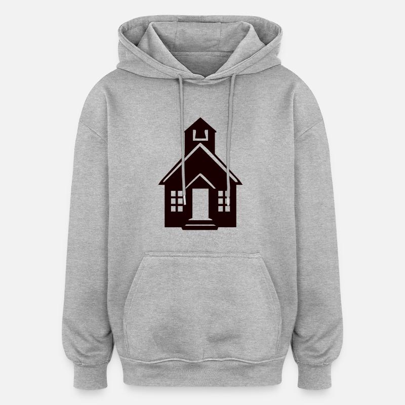 Chapel - Sweat à capuche oversize unisexe - gris chiné
