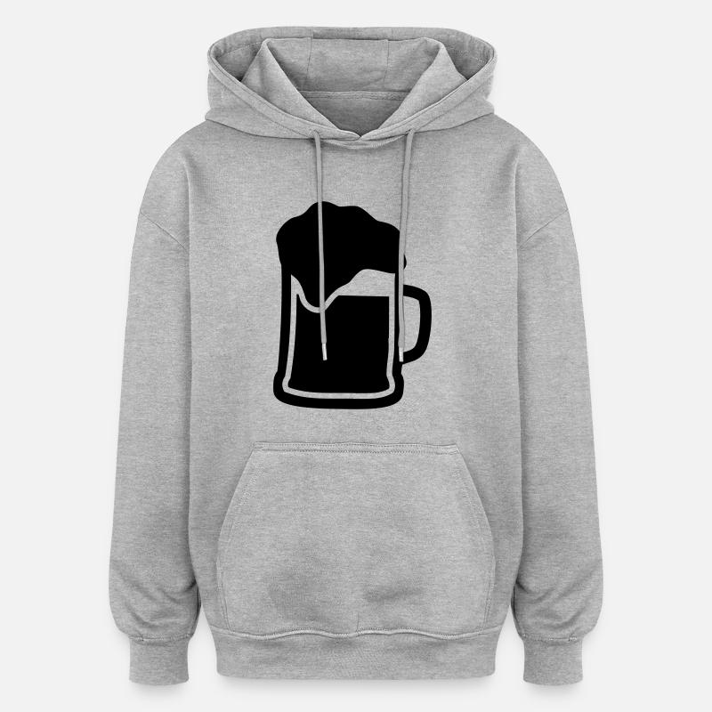 Bier - Oversized Unisex Hoodie - Grau meliert