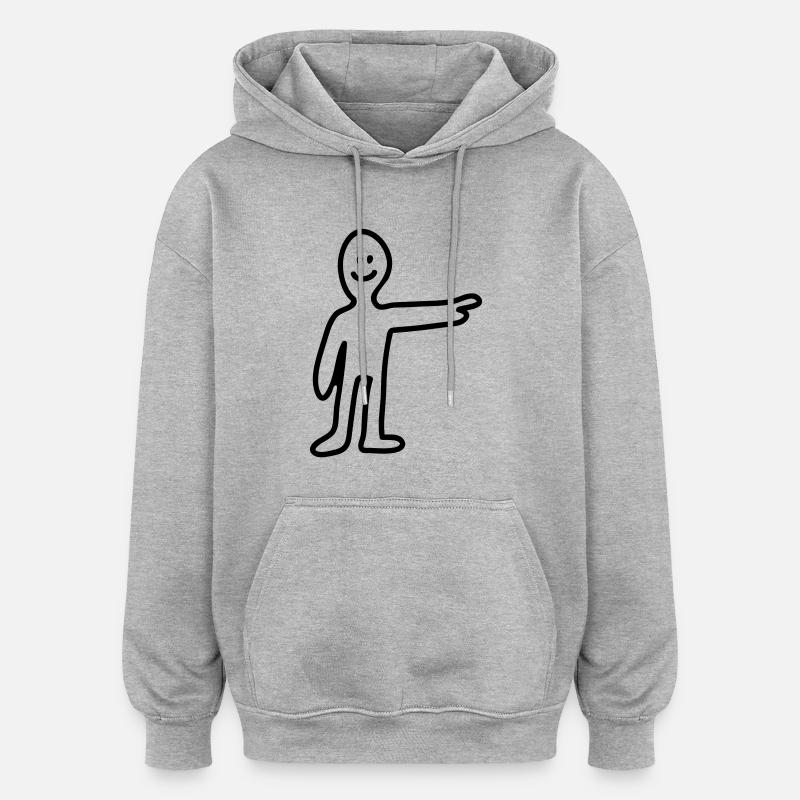 Show - Ligne - Sweat à capuche oversize unisexe - gris chiné
