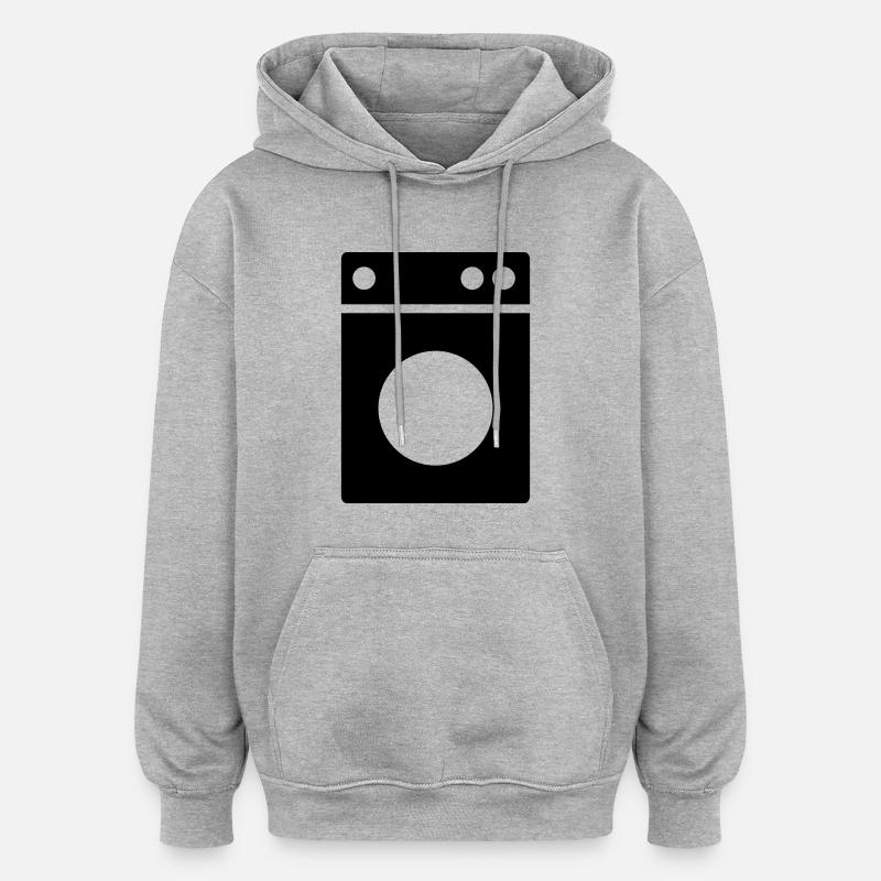 lave-linge - Sweat à capuche oversize unisexe - gris chiné