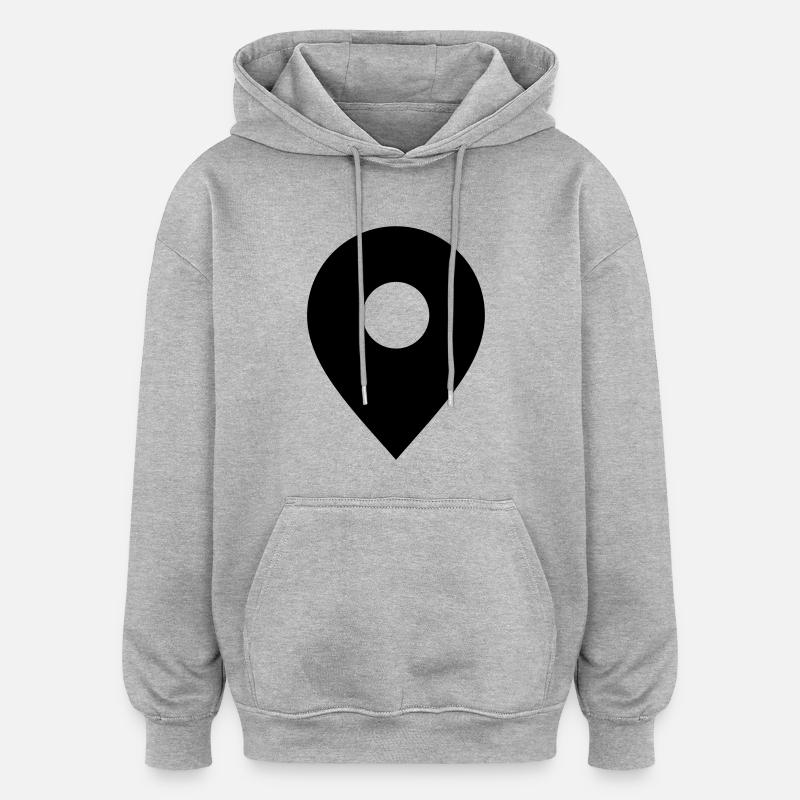 here - Oversized Unisex Hoodie - Grau meliert