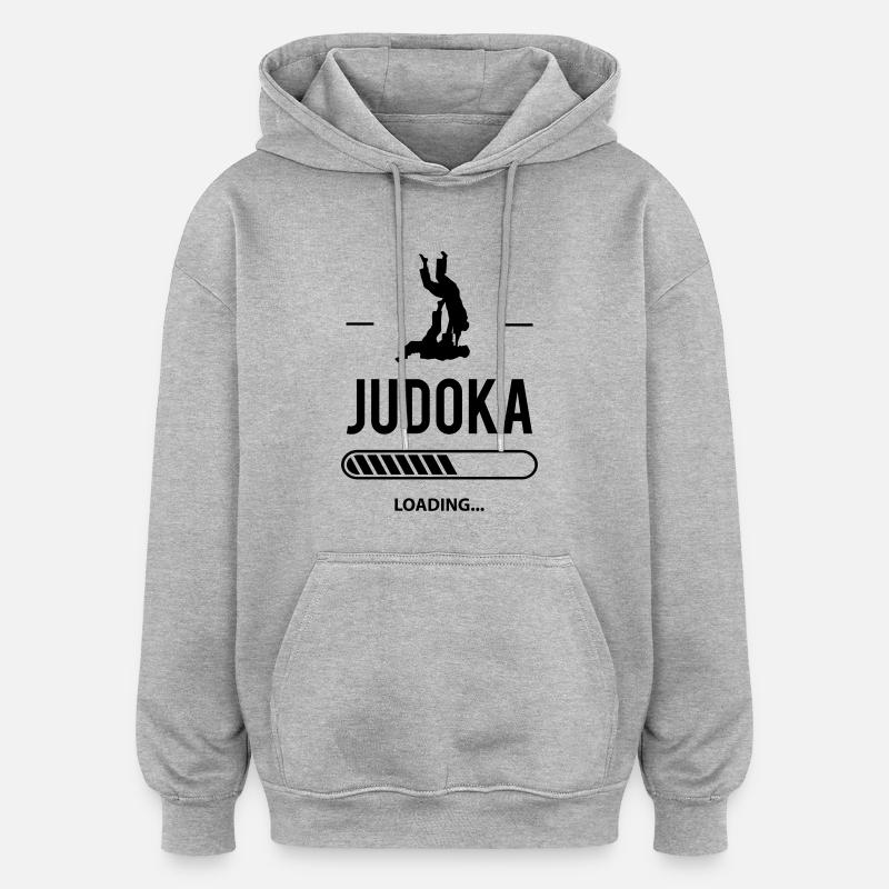 Judoka loading - Sweat à capuche oversize unisexe - gris chiné