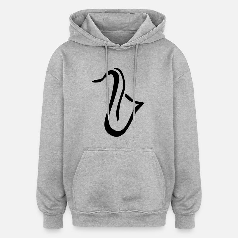 Saxophones - Sweat à capuche oversize unisexe - gris chiné