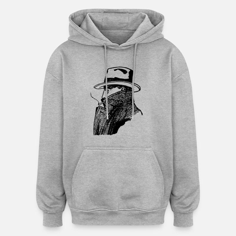 conception mafia - Sweat à capuche oversize unisexe - gris chiné