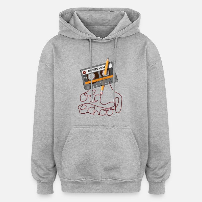 Cassette OldSchool (FREE) - Sweat à capuche oversize unisexe - gris chiné