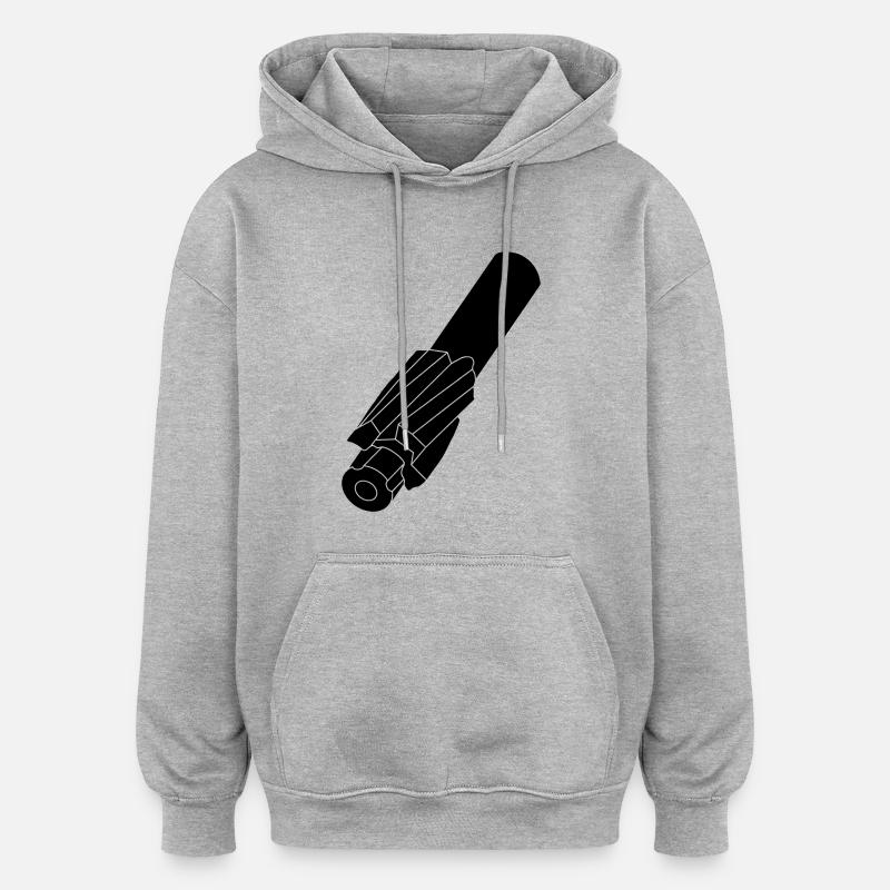 Fräse helikale - Oversized Unisex Hoodie - Grau meliert
