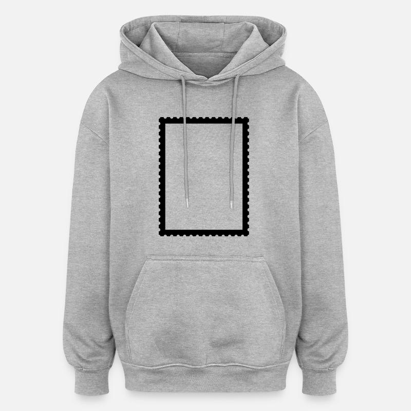 Stamp - Sweat à capuche oversize unisexe - gris chiné