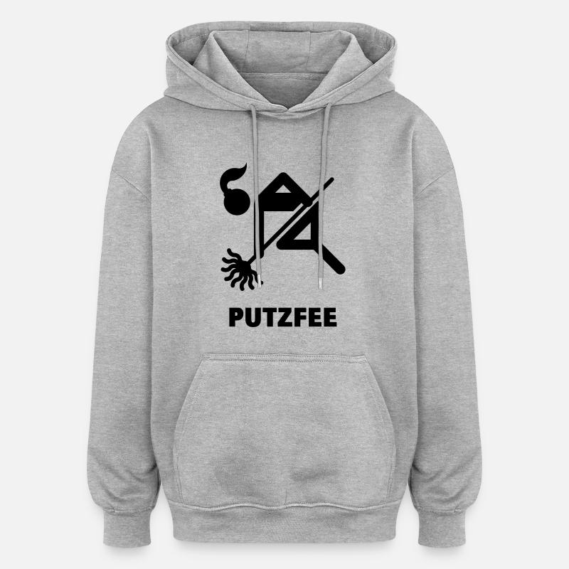 Putzfee / Putzfrau - Oversized Unisex Hoodie - Grau meliert