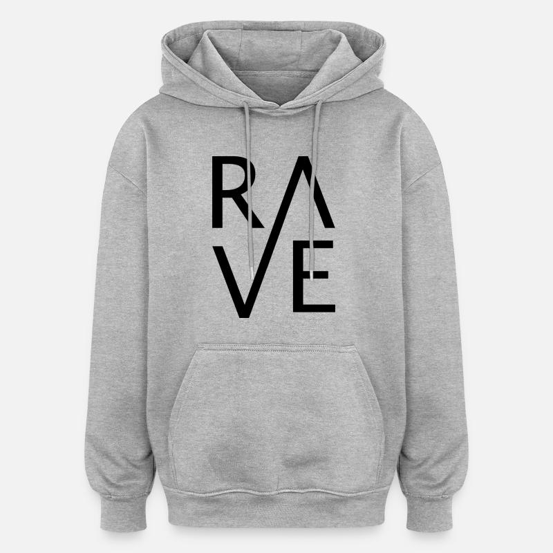 RAVE - Sweat à capuche oversize unisexe - gris chiné