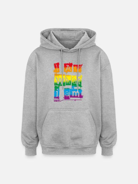 I AM WHAT I AM - Oversized Unisex Hoodie - heather grey