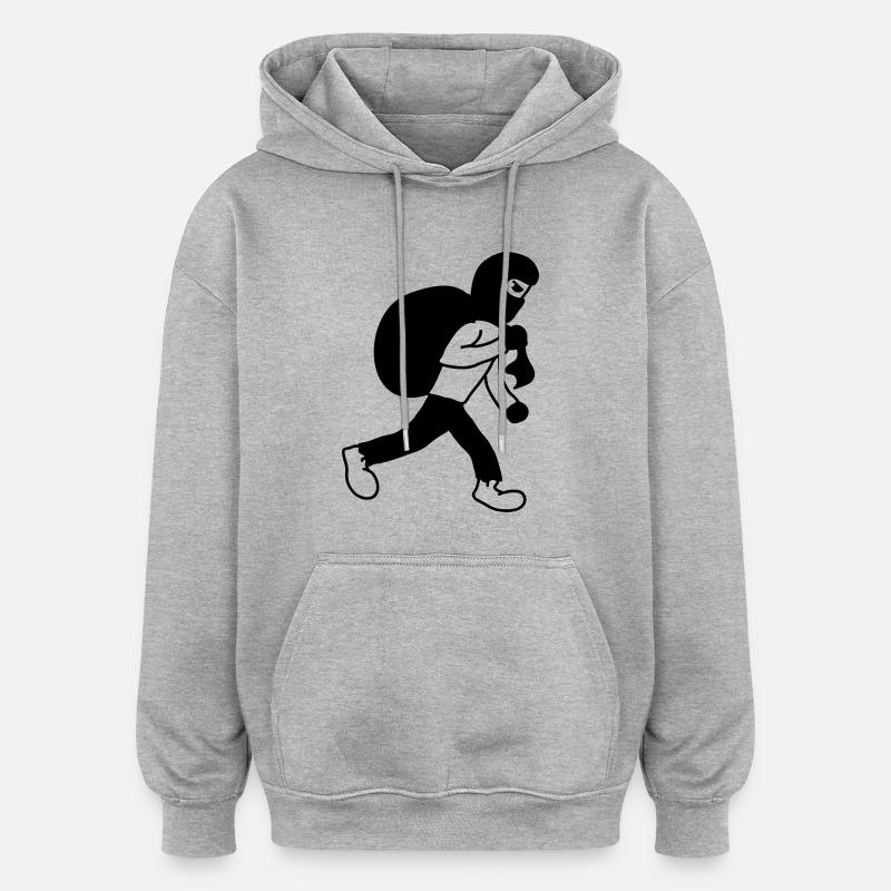 Robber - Sweat à capuche oversize unisexe - gris chiné