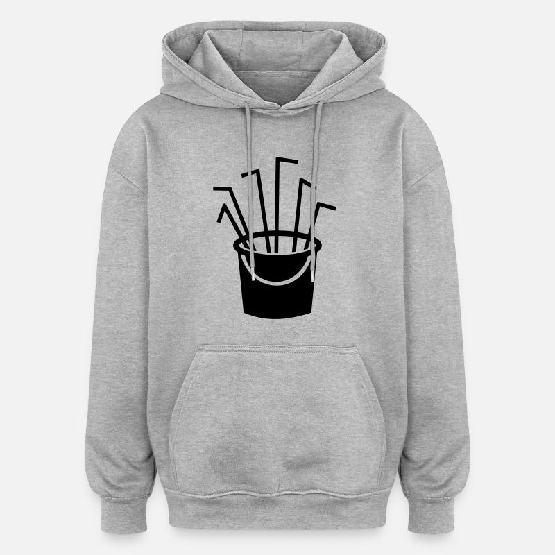 Alcool - Sweat à capuche oversize unisexe - gris chiné